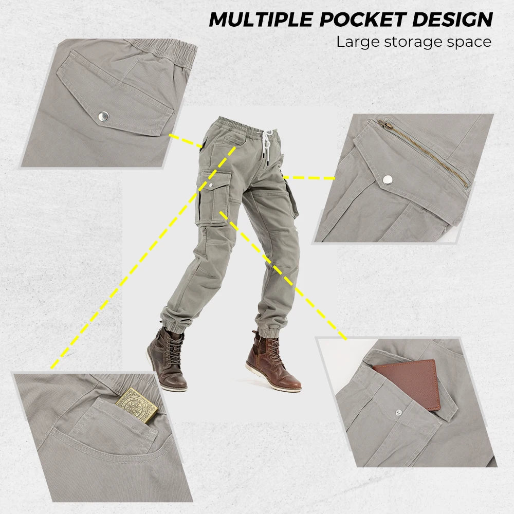 Quần Moto Nam Cargo Túi Lớn Co Giãn Đi Xe Ngoài Trời