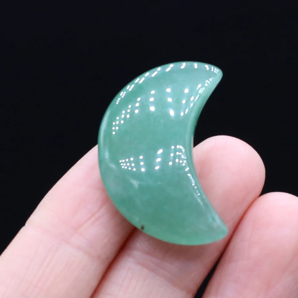 Feng Shui Rose Quartz Natural Stone Moon Statue