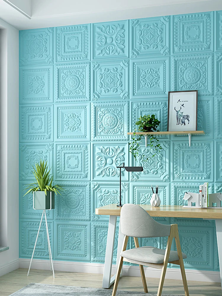 Nordic wallpaper self-adhesive 3D wall sticker bedroom living room wallpaper background wall decoration sticker