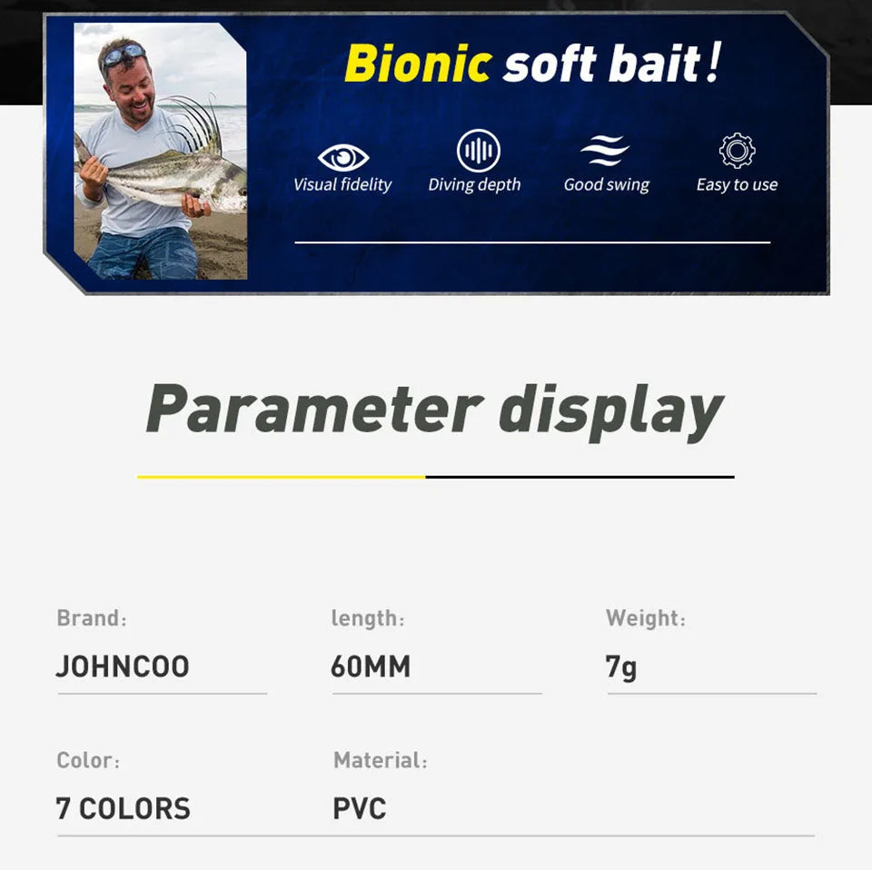 Mồi Câu Cá WALK FISH: Lưỡi Xoay Sắc Nét 7-21g