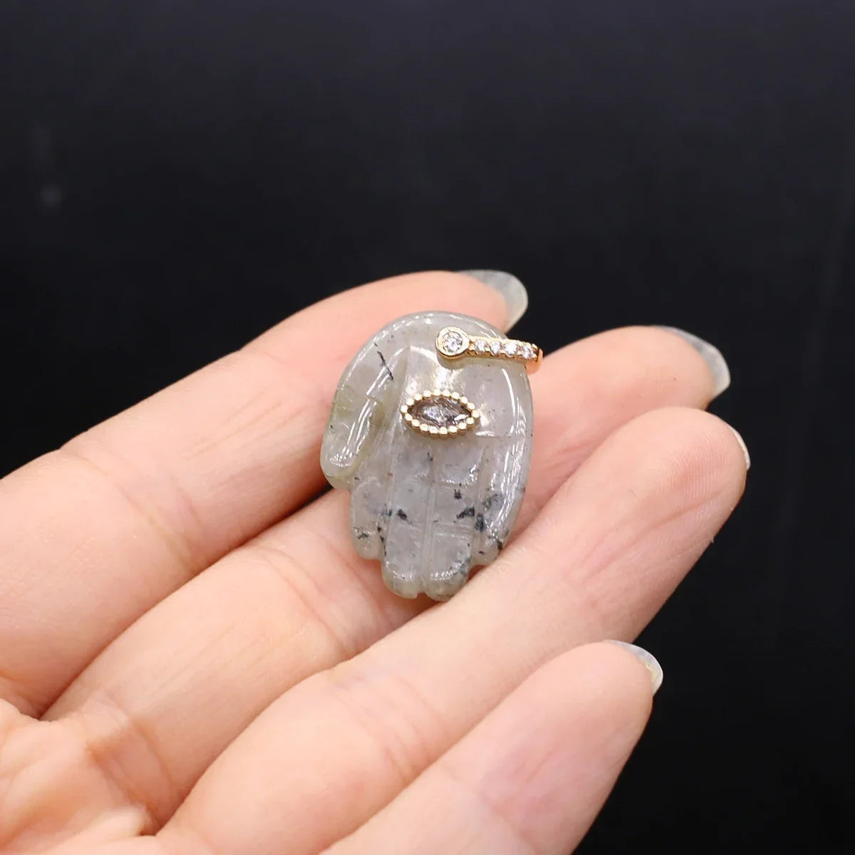 Christmas Natural Gemstone Buddha Hand Pendant