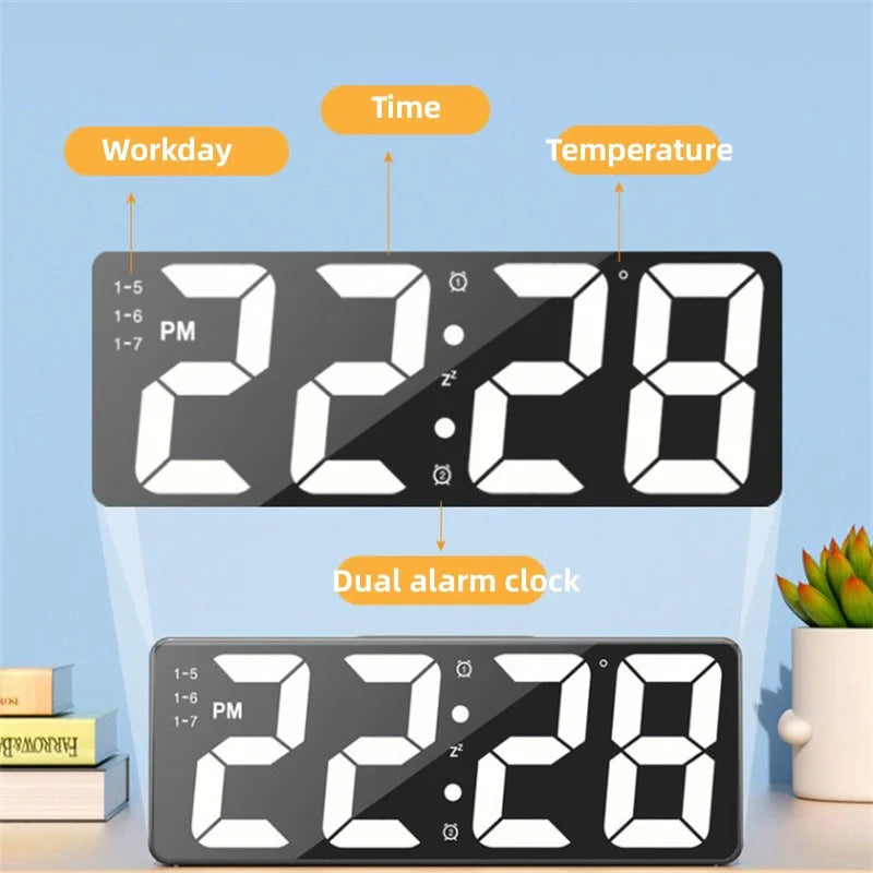 Đồng Hồ Báo Thức LED Để Bàn, Hiển Thị Nhiệt Độ, Độ Sáng Điều Chỉnh - Daisan Mart