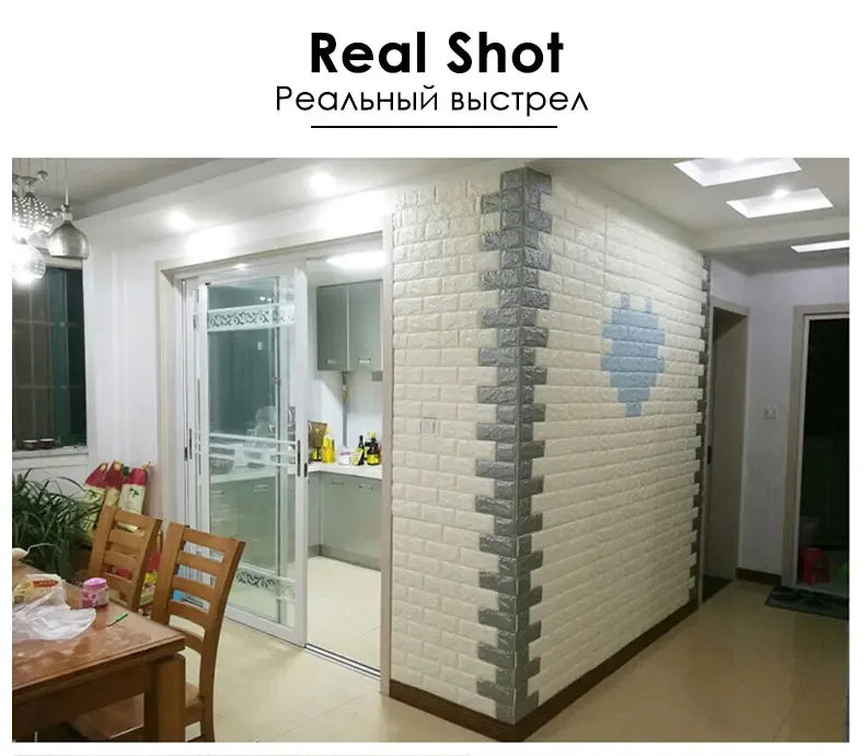10Pcs 3D Self-Adhesive Wall Stickers Living Room Home Luxury Wall Decor Peel and Stick DIY Modern Wallpaper Bathroom Waterproof