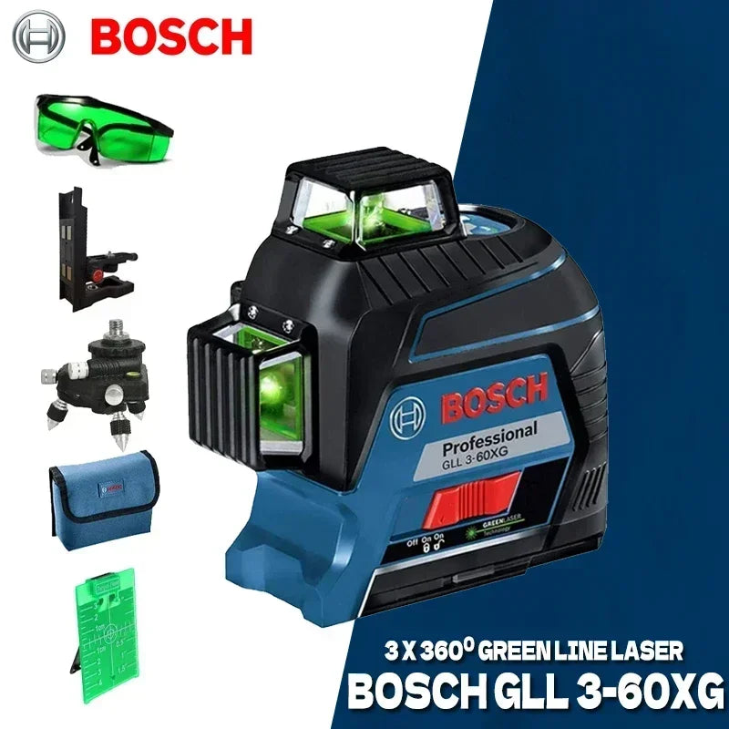 Máy Cân Mực Laser 12 Tia Xanh BOSCH GLL3-60XG 360° - Daisan Mart