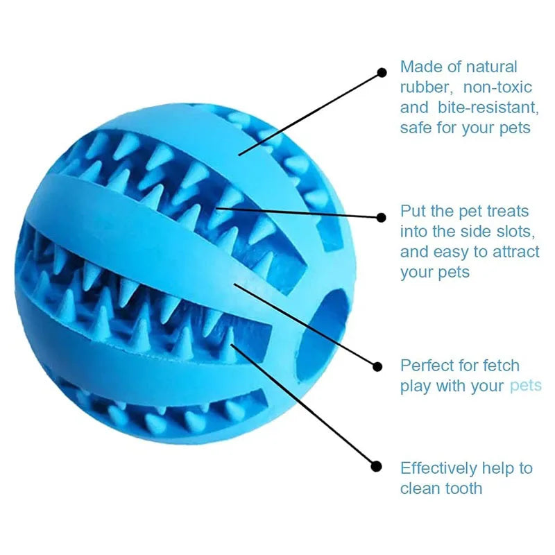 Rubber Ball Chew Toy for Dogs and Cats Multi-Function