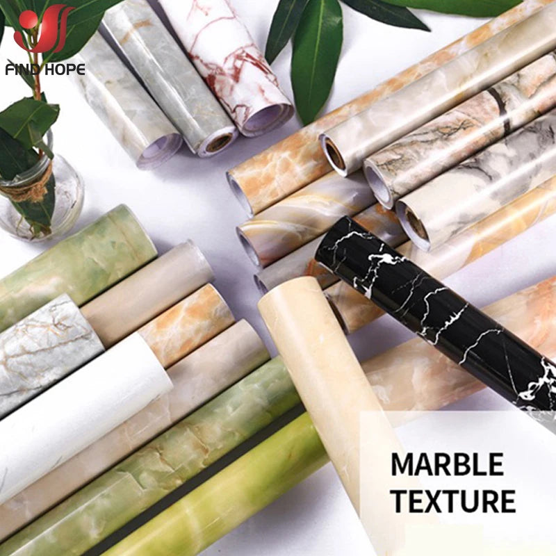 15x 39in Marble Self Adhesive Wallpaper Vinyl Film Wall Sticker Bathroom Kitchen Cupboard Room Decoration Sticky Paper Decal DIY