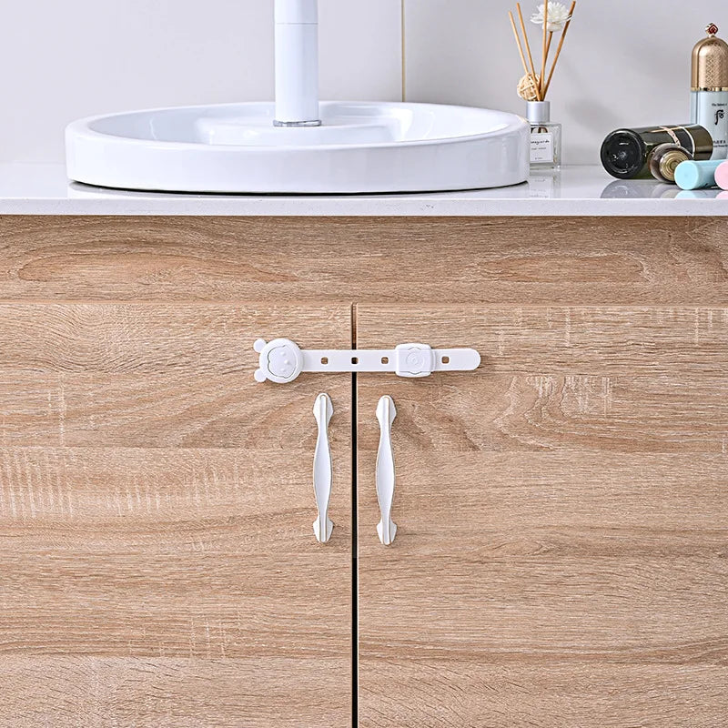 5Pcs 5 Speeds Adjustable Child NEW Safety Plastic Cabinet Lock Baby Protection for Refrigerators Security Drawer  Toilet Latches - Daisan Mart
