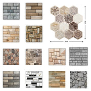 5/10PCS Stereo Wall Stickers Self-adhesive Wallpaper Brick Pattern Creative Stick Heatproof Vinyl Waterproof Kitchen Home Decor