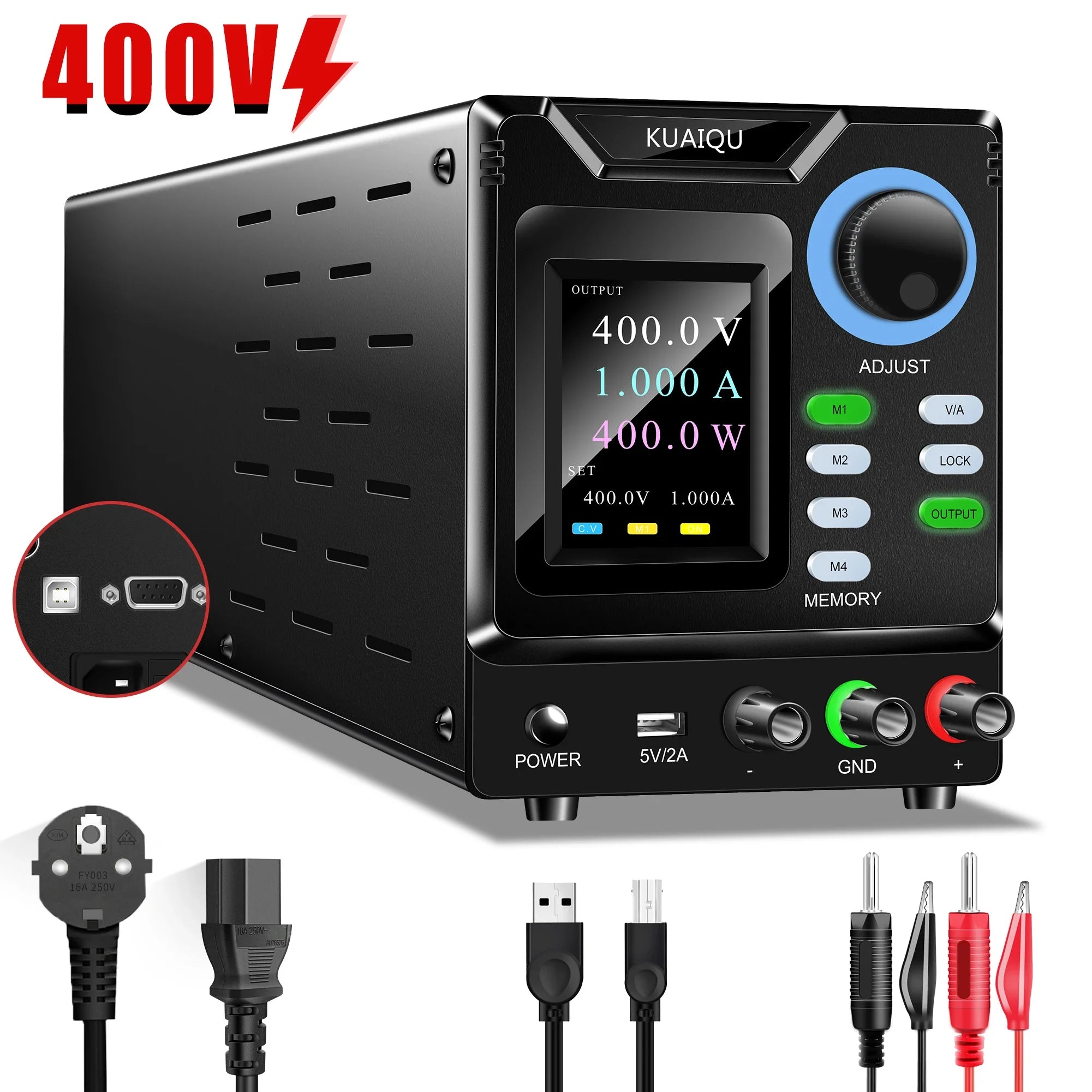 RS232/USB 1000V Multi-Voltage Programming Power Supply