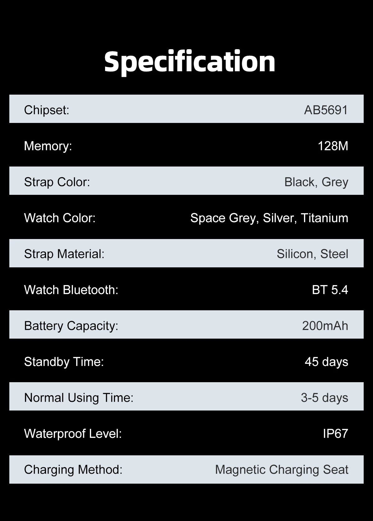 2025 Smart Sports Watch, Slim and Light, 110+ Sports