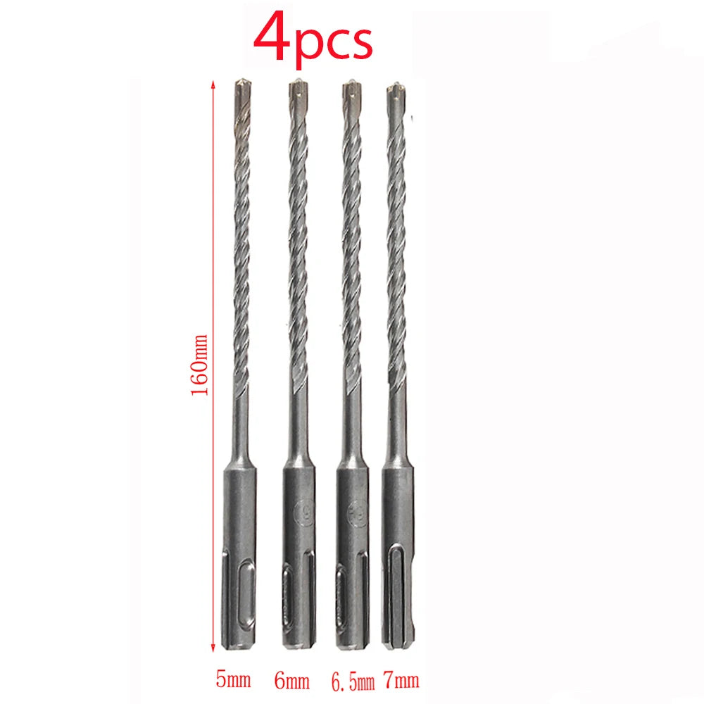 4/5/6/7/8/9pcs Cross Tip 160mm SDS Plus Drill Bit Set Electric Hammer Masonry Drill Bits for Masonry Concrete Rock Stone bits