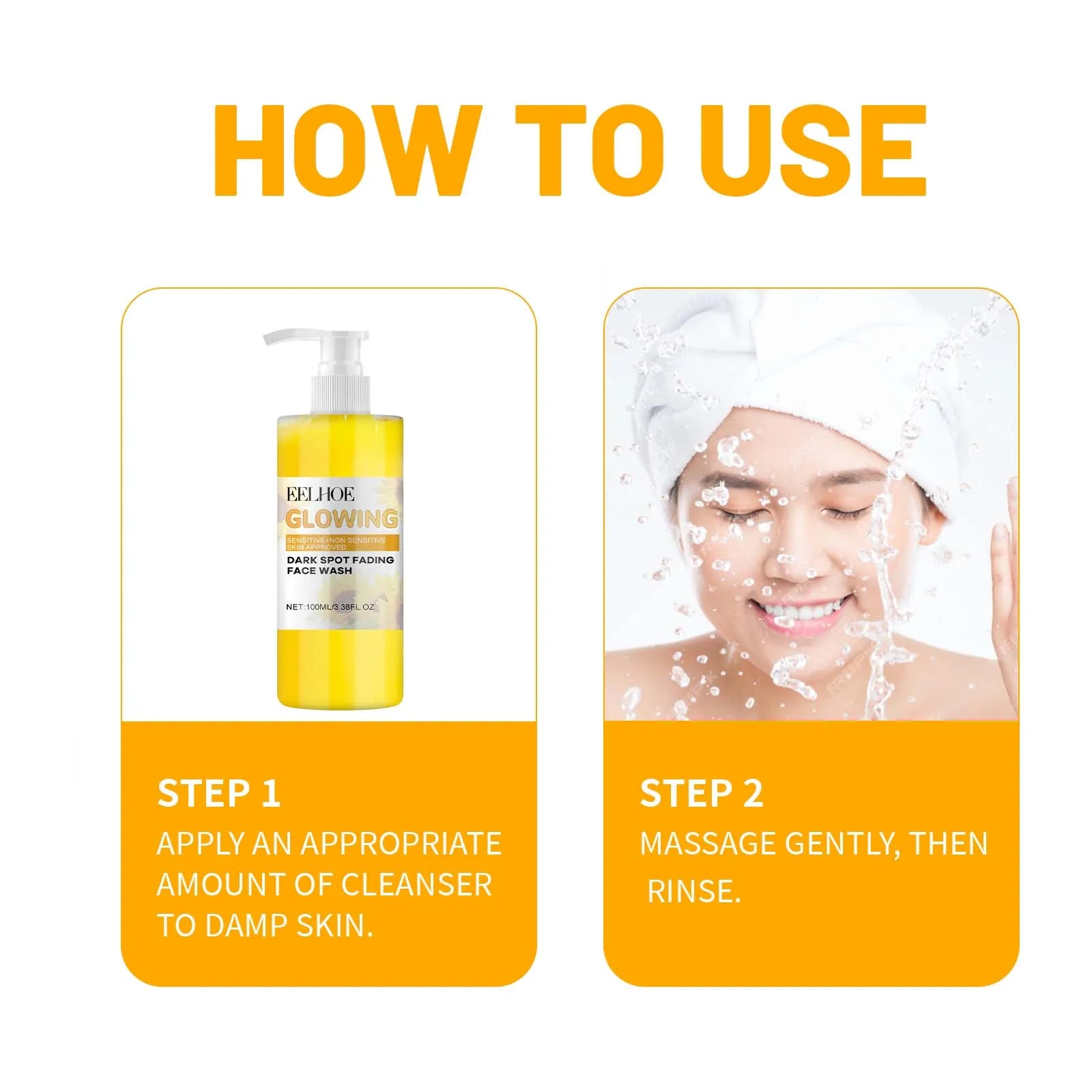 Turmeric Brightening Cleanser Deep Cleansing Makeup Remover Refreshing Non-Tightening Facial Wash Natural Skincare Formula