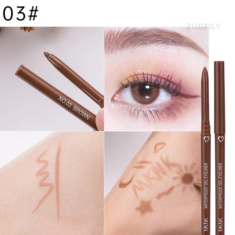 Black Brown Matte Gel Eyeliner Smudge-proof, Quick-drying, Long-lasting