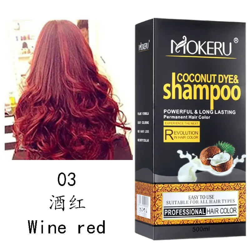 Mokeru Natural Black Hair Dye Shampoo Long Hair Care