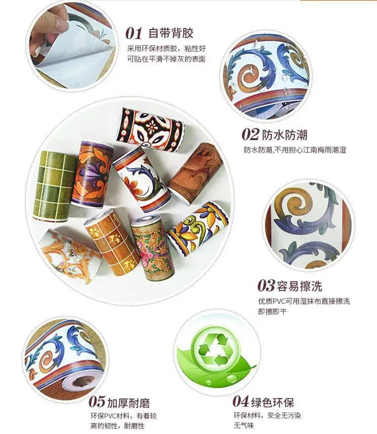 Waterproof PVC Wall Panels Self-Adhesive Skirting Board - Bathroom Safe Tile Border Sticker for Shower Corner Guard