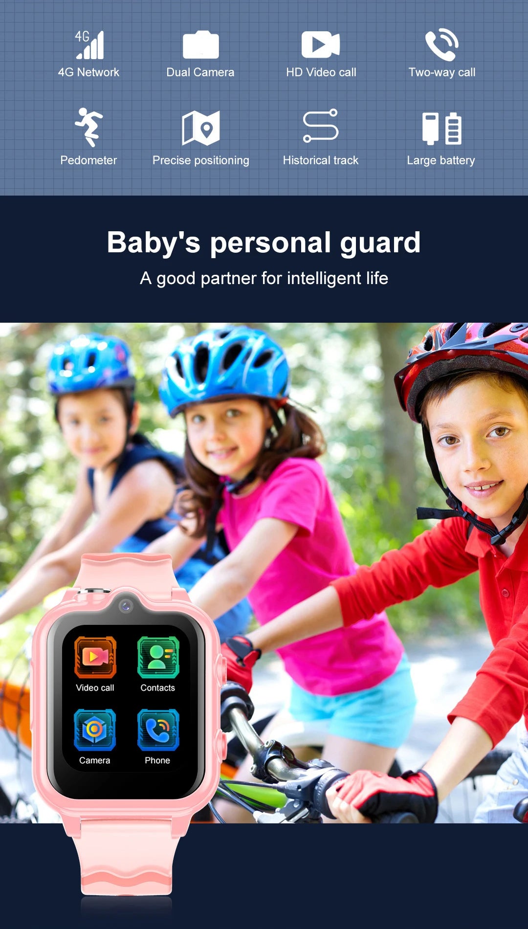 4G GPS Waterproof Kids Smart Watch 2025