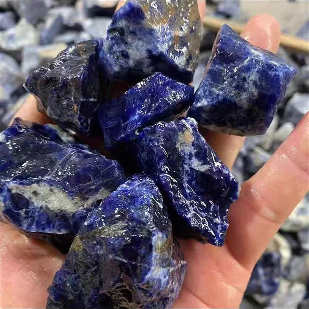 Natural Raw Sodalite Stone Dark Green Healing 50g