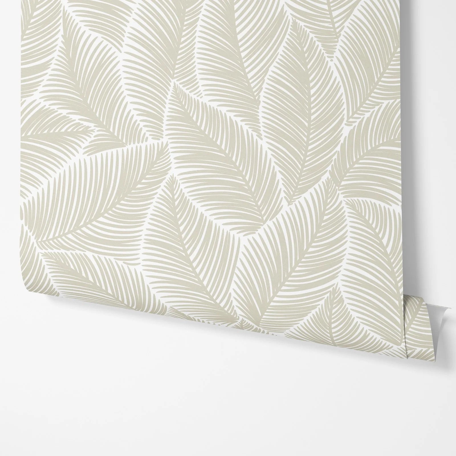 Abstract Gray Leaves Wallpaper Peel and Stick, Restore Style Tropical Palm Leaf Wallpaer,Traditional Or Self-adhesive Papers