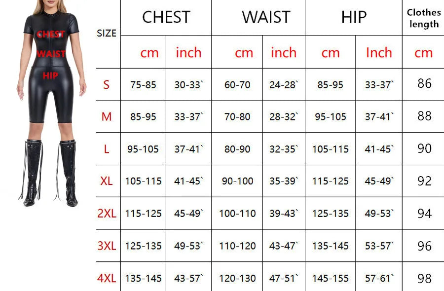 Faux Leather Shapewear Short Romper Jumpsuit Leotard Shirt Top Women Body Shaper Metallic Zip Front Stretch BlouseLady Bodysuits
