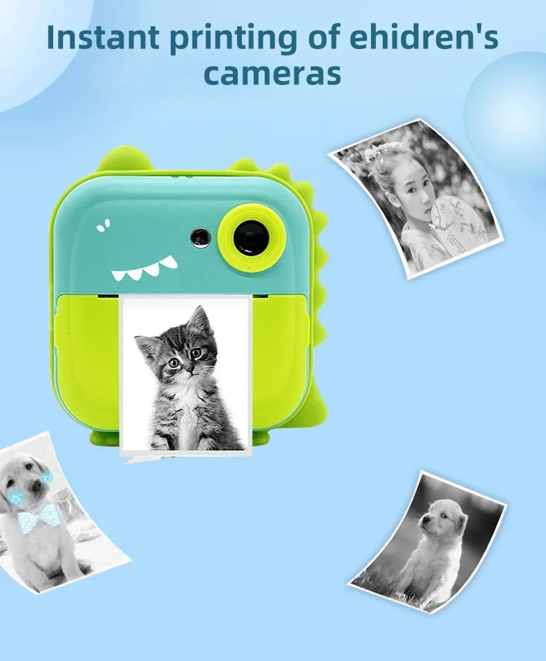 Fast Printing Camera for Kids - Inkless Sticker Photo Printing