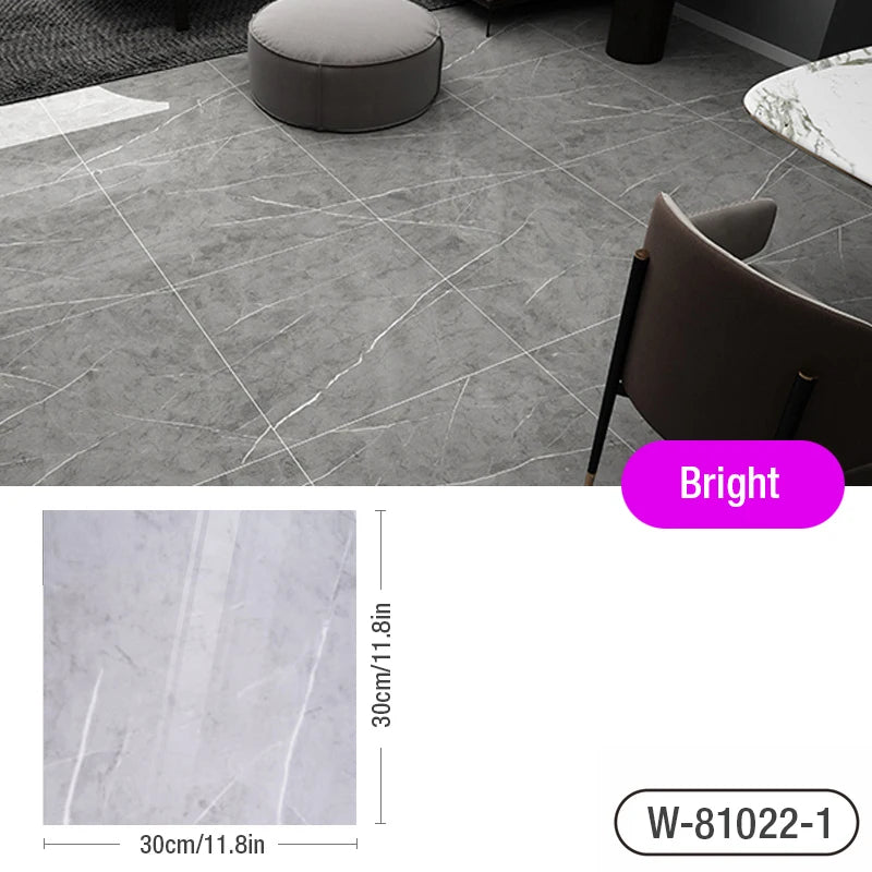 Simulated Marble Tile Floor Sticker PVC Waterproof Self-adhesive for Living room Toilet Kitchen Home Floor Decor 3d Wall sticker