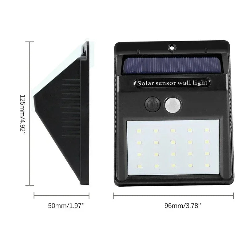 Đèn Tường Năng Lượng Mặt Trời 20LED Cảm Biến Chuyển Động - Daisan Mart