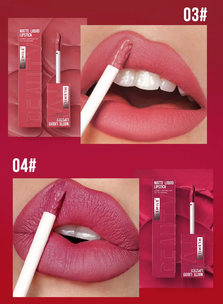 3-Color Matte Lipstick Set - Long-lasting, Smudge-proof, Waterproof
