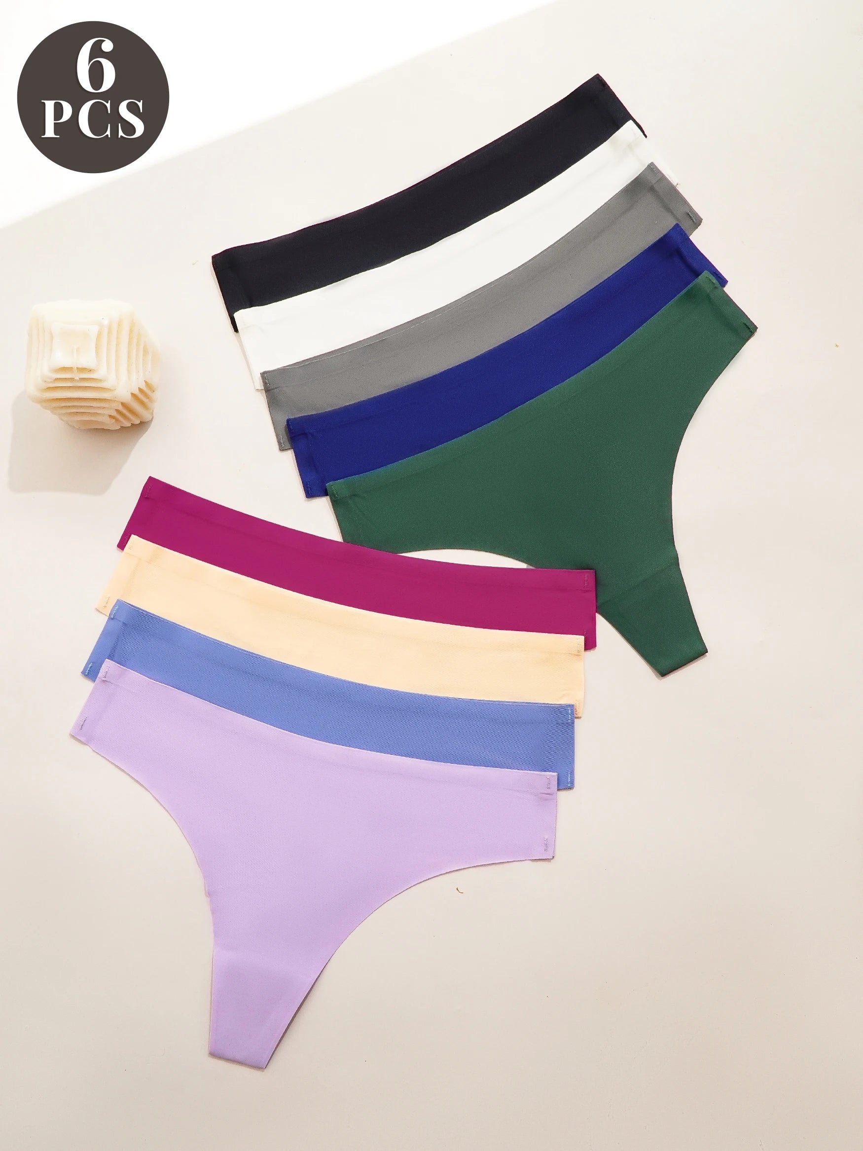 Bộ 6 Quần Lót Nữ Không Đường May Lưng Thấp Co Giãn