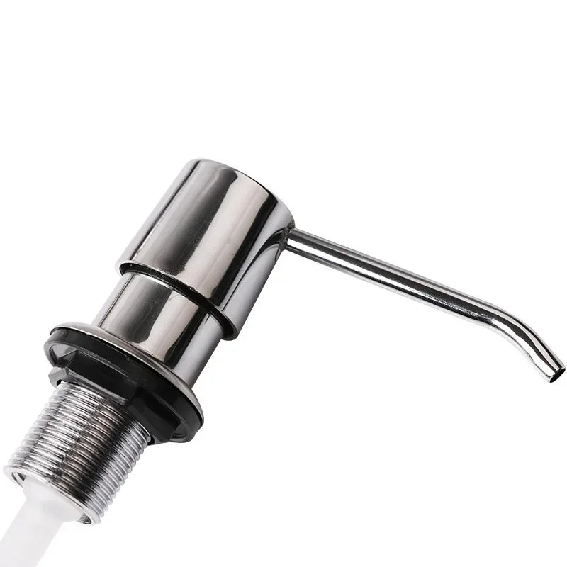 Convenient Stainless Steel Soap Dispenser Mounted On Kitchen Sink