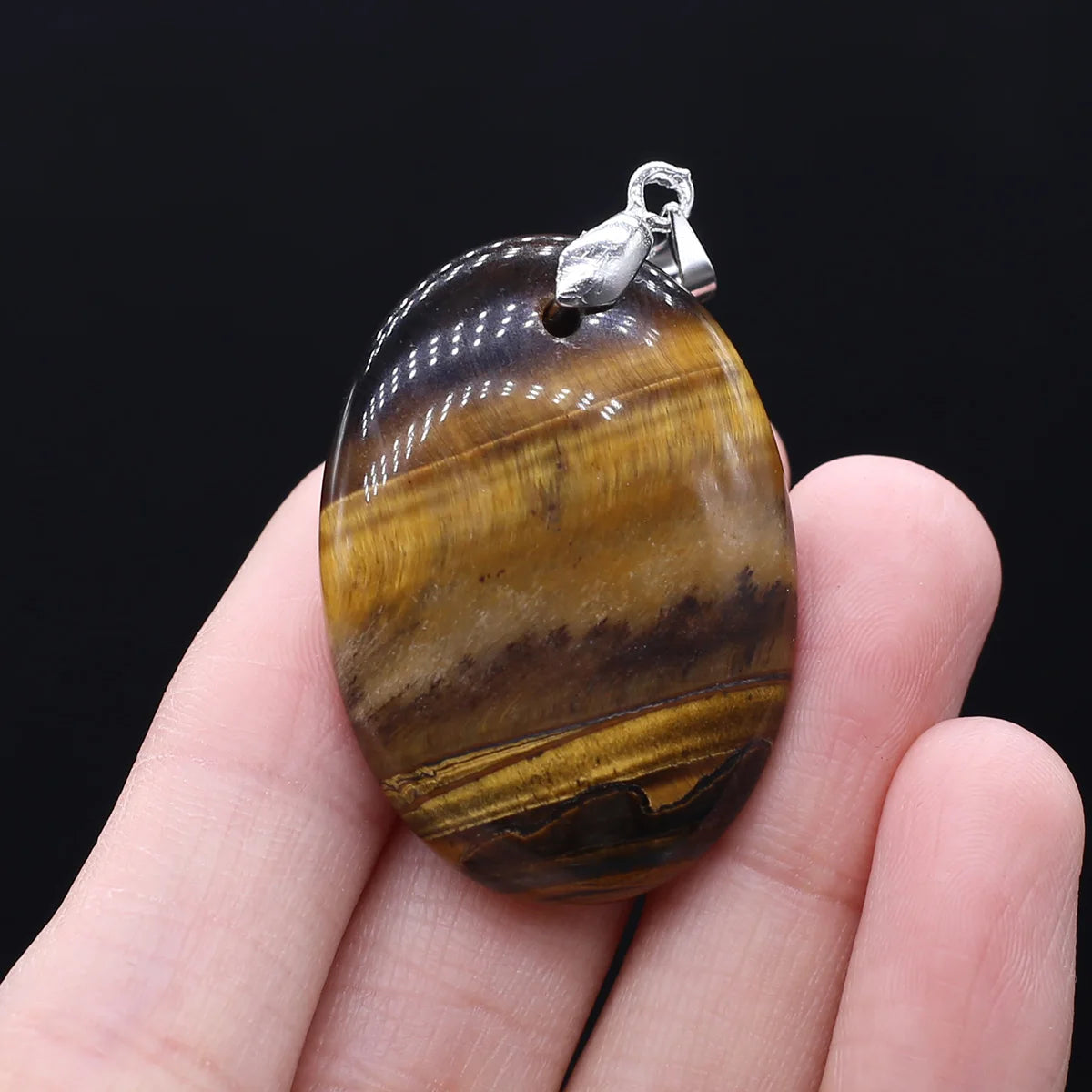 Unique Oval Natural Agate Pendant