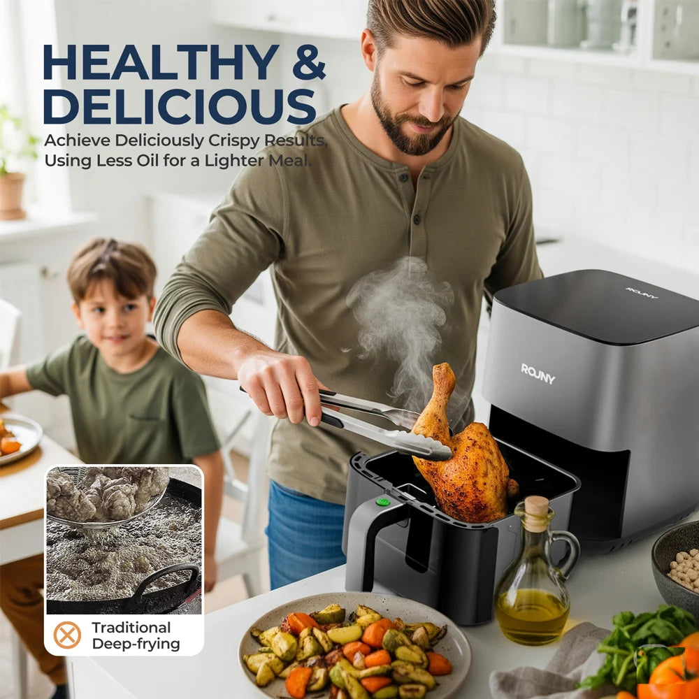 5L Air Fryer, Electric Hot fryer Oven Oilless Cooker with Touch Control &amp; Nonstick Basket &amp; Visible Window, Family Size