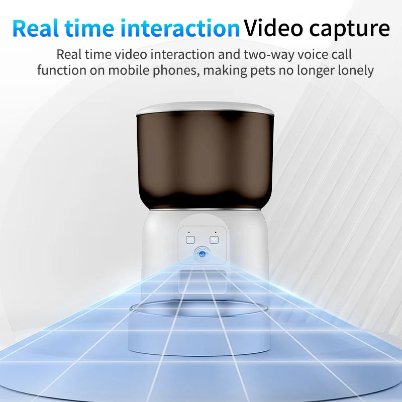 Smart Feeder 3L: HD Camera &amp; Stainless Steel Bowl, Has App