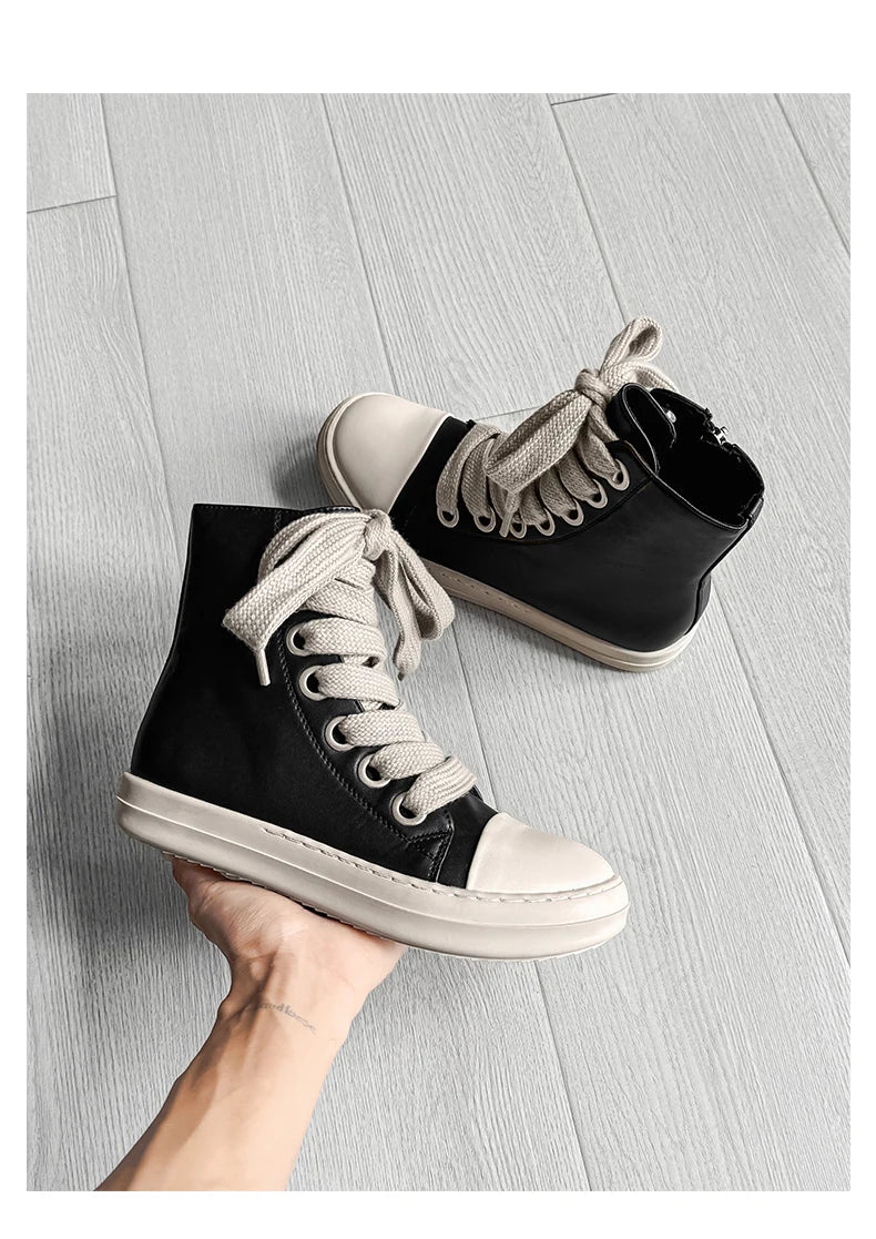 Unisex Autumn Winter High-Top Orange Sneakers Fashion