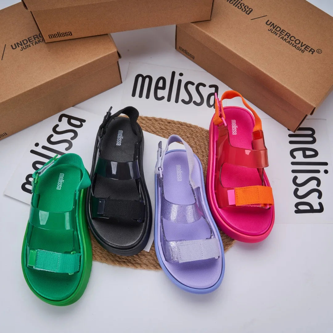 Sandal Nữ Mini Melissa 2025 Sóng Hoa Tim Retro