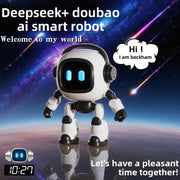 AI Interactive Desk Robot with Voice Recognition Feature Talking Companion, Learning Games, Educational Toy for Kids - Daisan Mart