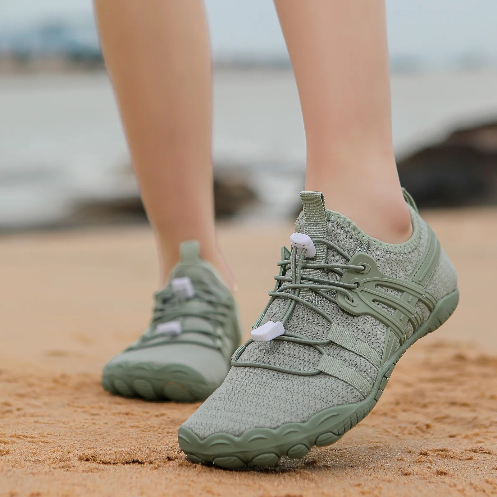 Giày Bơi Lội Trẻ Em Nữ 5 Ngón Lưới Thoáng Sắc Màu