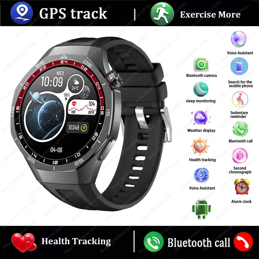 Đồng Hồ Thông Minh 2025 AMOLED GPS Chống Nước Nam