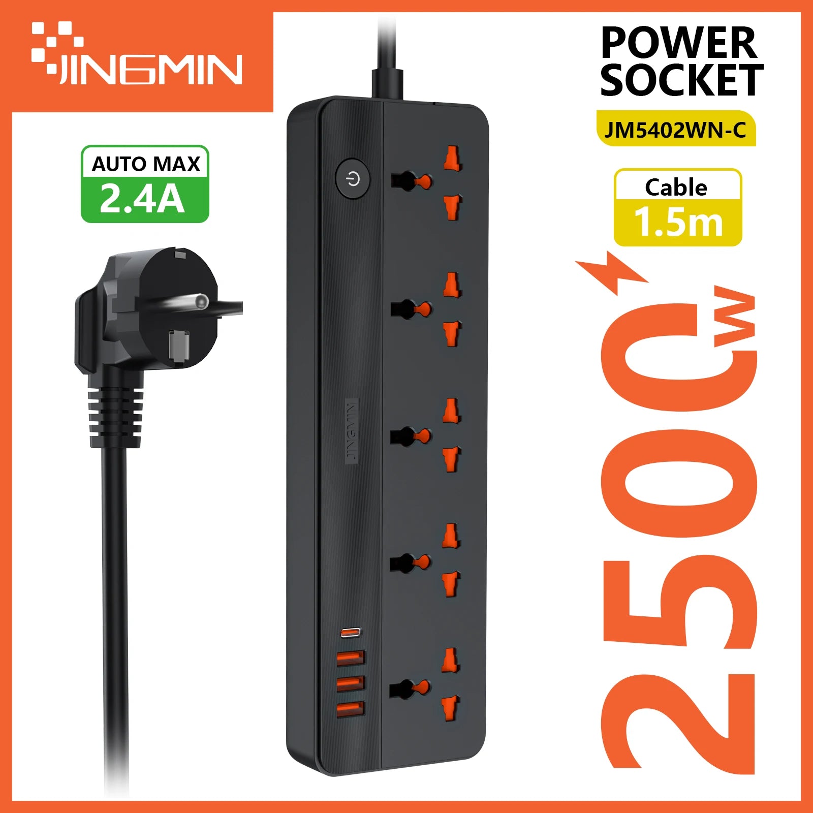 Ổ Cắm Đa Năng Power Strip 1.5M, USB PD 20/30W - Daisan Mart