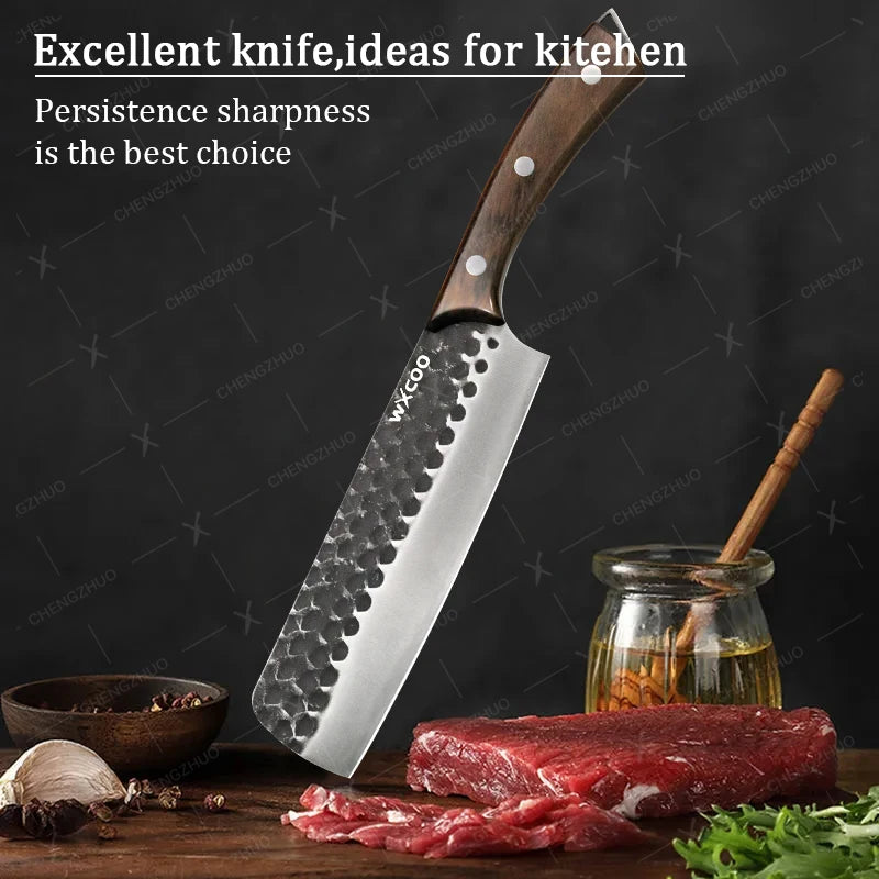 2-Sided Moisture-Proof Wooden Cutting Board + Stainless Steel Kitchen Knives and Cutlery