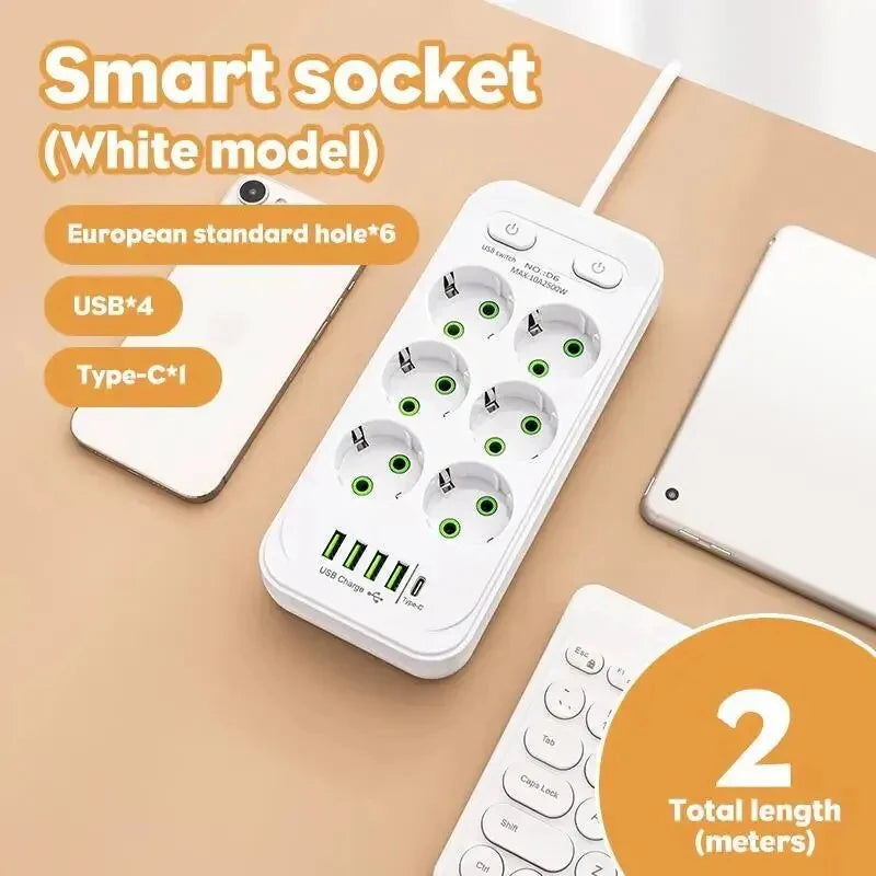 Ổ Cắm Thông Minh 6AC 2M Đa Năng Bảo Vệ Điện Nhà - Daisan Mart