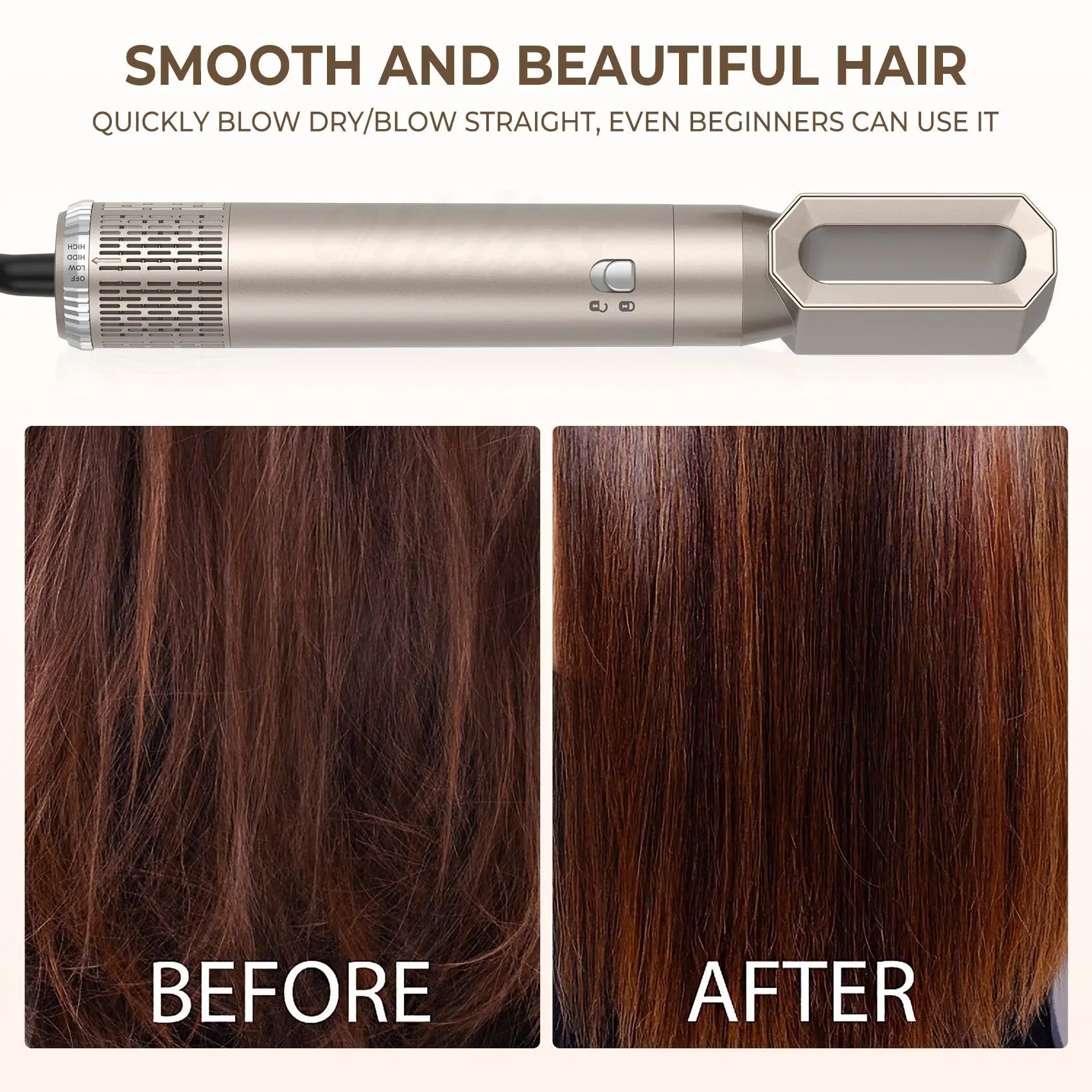 6 in 1 Hair Dryer,Multi Styling Tool,Straightener &amp; 32mm Curling 300 Million Negative Ions Hair Care 1-3 Mins Quick Drying Gifts