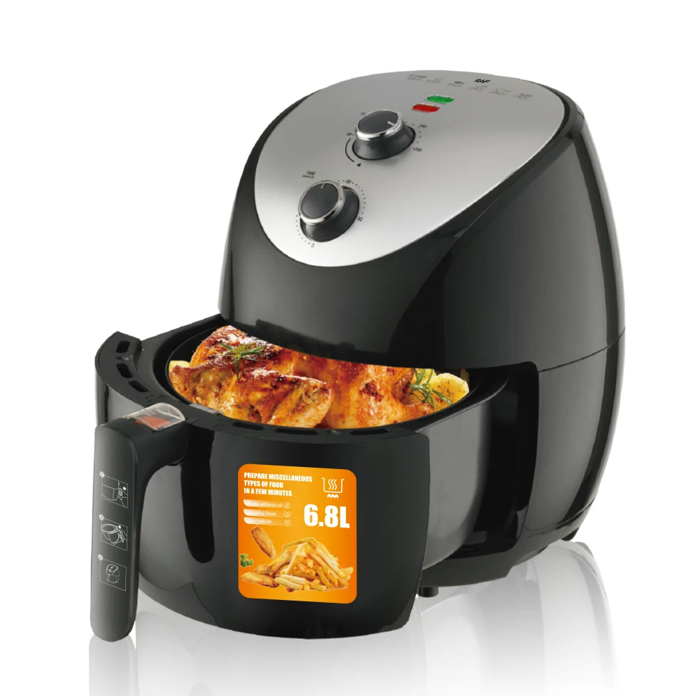 Classic Multifunctional Kitchen 6.8L Electric Cooking Oil Free French Fries Electric Air Fryer 360 Degree Air Circulation