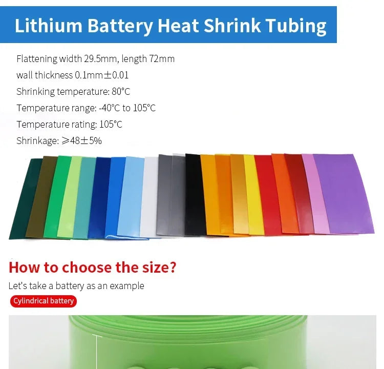 Bao Quấn Pin 18650 PVC Cách Nhiệt (29.5x72mm) 20-500c - Daisan Mart