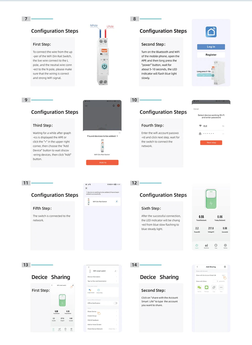 TOMZN Zigbee 63A Smart Switch Energy Meter kWh Metering Monitoring Circuit Breaker Timer Relay MCB TUYA smartlife protection