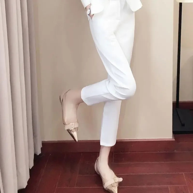 Bộ Vest Công Sở Trắng Đen Nữ - Quần & Áo Khoác XXL