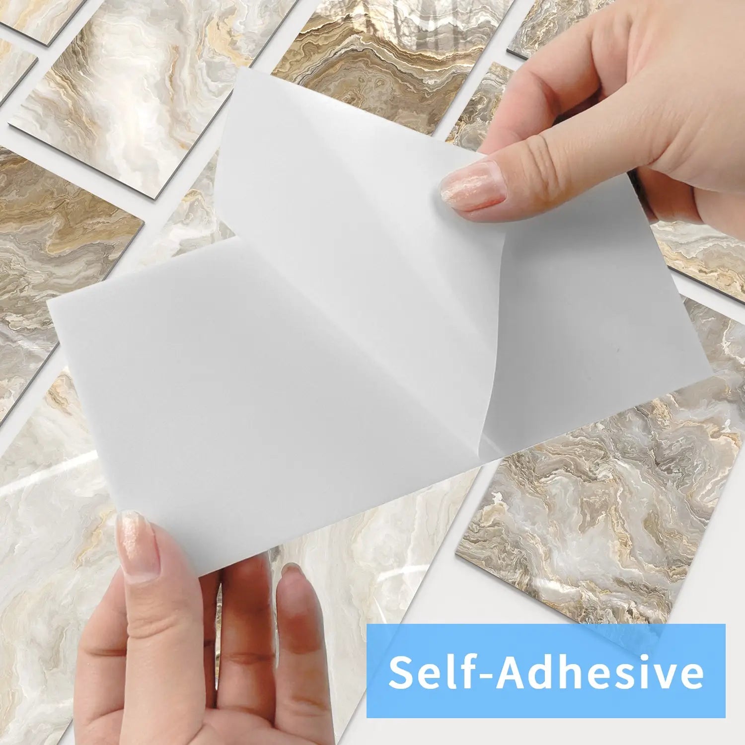 Set of 16 Waterproof Stone Pattern Foam Wall Stickers for Kitchen