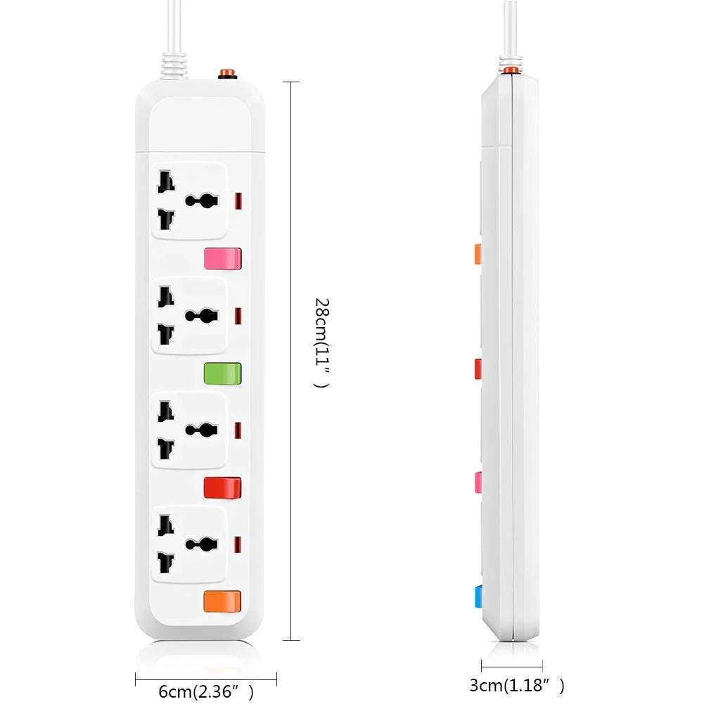 Melery Electrical Power Strip 3/4/5 AC Universal Outlets US/UK/EU/AU Plug Socket USB Extension Cord Individual Switch Control