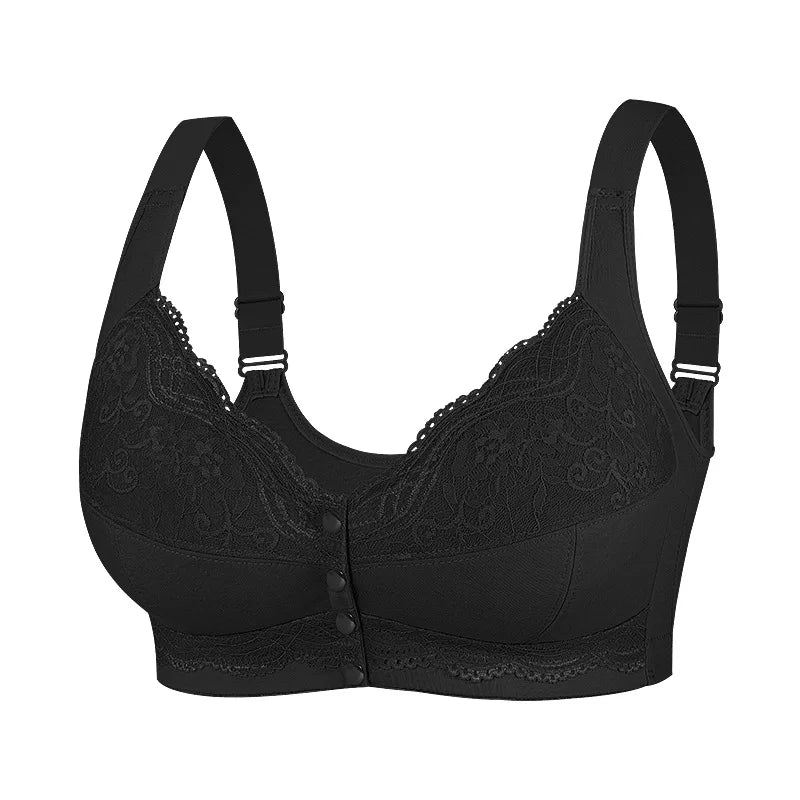 Large size AG lace bra, push-up bra, no underwire, front closure