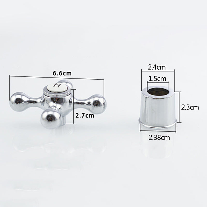 Bộ Tay Vặn Chữ Thập Đồng Cho Vòi Bếp & Nhà Tắm