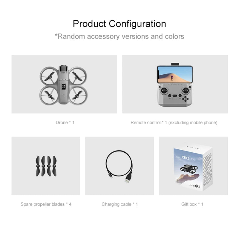 FlyCam Xiaomi D16 8K - Mini Drone Avoiding Obstacles